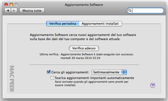 aggiorna software