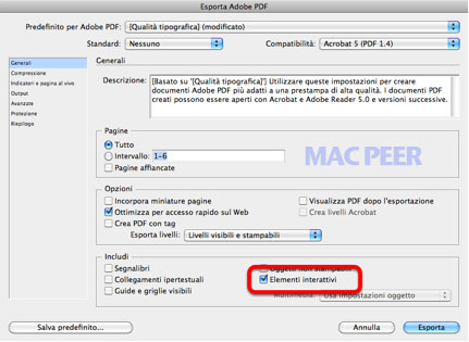 includi elementi interattivi